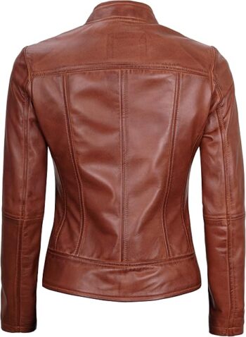 Women Cognac Leather Jacket