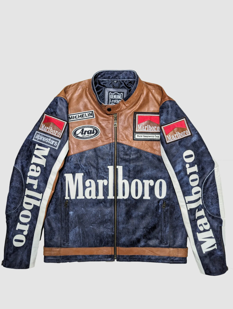 Marlboro Leather Motorcycle Jacket - Racing Motorcycle Jacket
