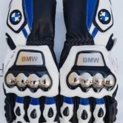 BMW Motorcycle Leather Racing Gloves – Motorbike Riding Gloves (All Sizes Available)